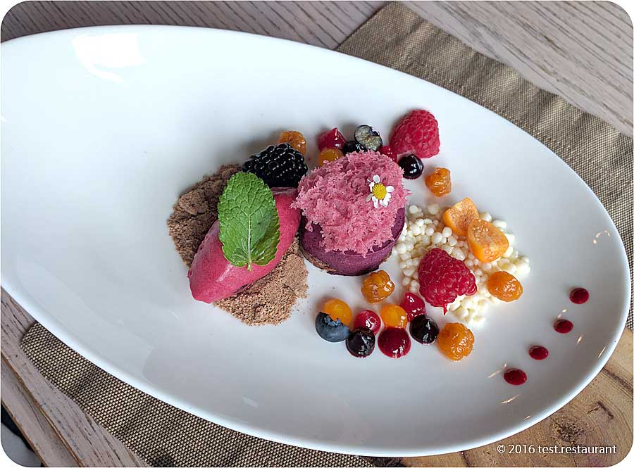 `Сибирские ягоды в разных текстурах на дубе` в ресторане `49` - фото посетителя 1