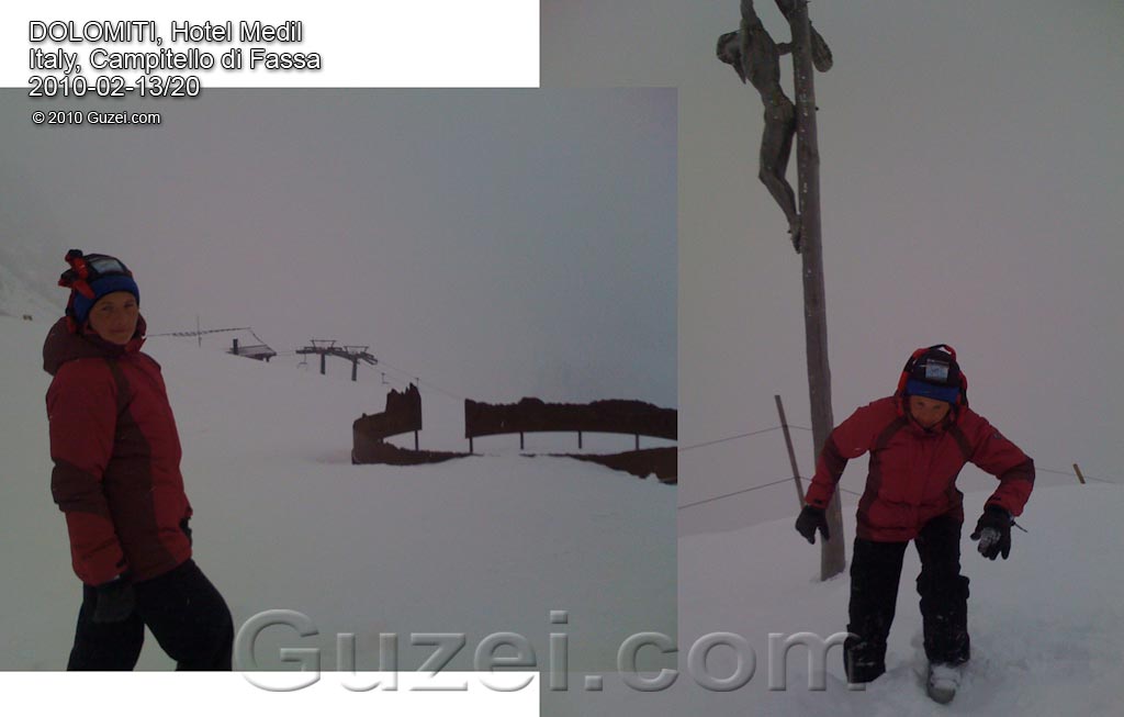 Самая вершина Seceda - Горные лыжи в Италии 2010 (Италия, Кампителло ди Фасса) 2010-02-19 10:43:56