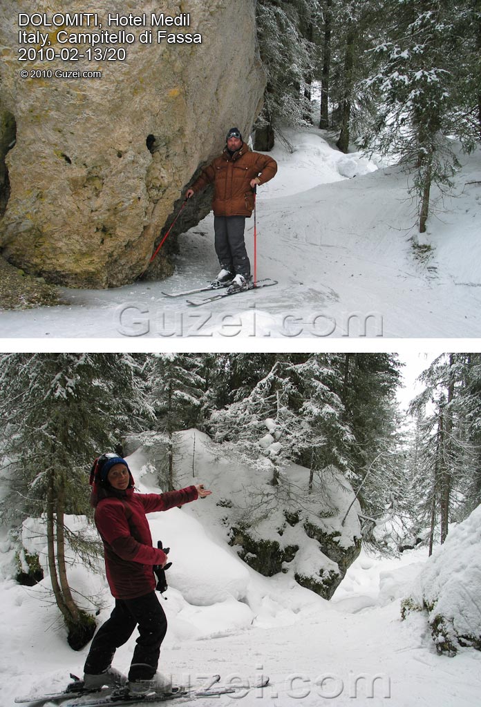 В лесу между трассами - Горные лыжи в Италии 2010 (Италия, Кампителло ди Фасса) 2010-02-19 13:16:28