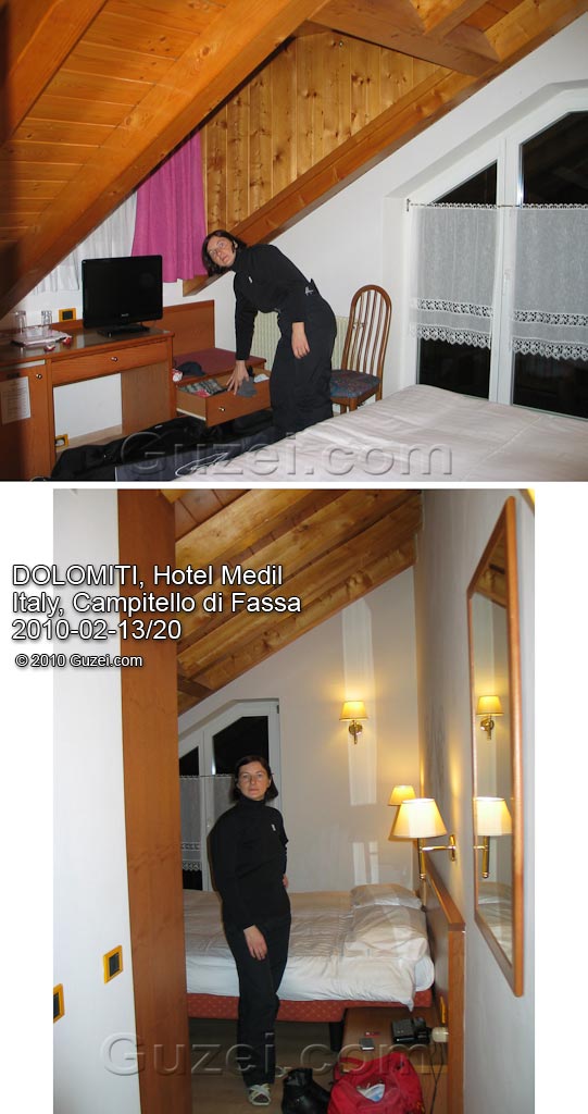 Отель Медил, комната номер 301 - Горные лыжи в Италии 2010 (Италия, Кампителло ди Фасса) 2010-02-13 18:11:02